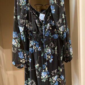 NWT Trixxi Blue Floral Blouse XL